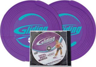 Gliding Discs Carpet with DVD Core Training Fitness Exercise Crossfit