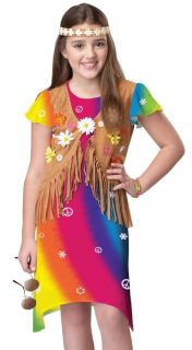Kids Girls 60s Woodstock Hippie Flower Child Halloween Costume