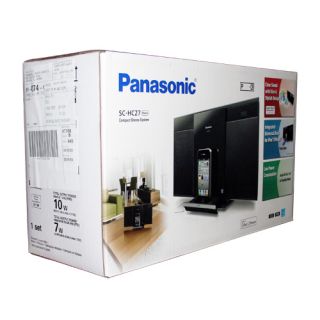 New Panasonic SC HC27 Compact Desktop Stereo System CD Player iPod Dock Radio