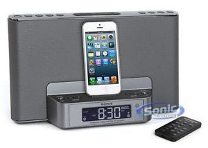 Sony ICF CS15IPSILN Lightning iPod iPhone Speaker Dock Am FM Clock Radio Silver