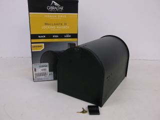 Gibraltar Extra Large Premium Steel Post Mount Mailbox Mail Box Black Locking