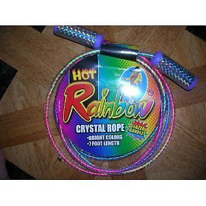 New Rainbow Crystal Jump Rope Lazer Handles 7 Foot Long
