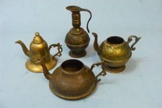 Vintage Antique 4 Copper Teapot Pitcher Jug from Jerusalem Israel Jewish Islamic