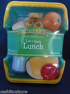 Pretend and Play Healthy Lunch Meal Food Basket Set New Learning Resources