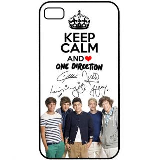 Up All Night Autograph Keep Calm and Love One Direction 1D iPhone 4 4S Hard Case