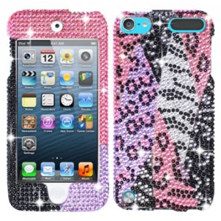Pink Purple Cheetah Bling Hard Case Cover Apple iPod Touch 5 5g 5th Accessory