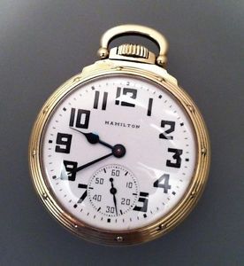 Vintage Hamilton Pocket Watch Railroad Type MVT 992B 21 Jewel 10K GF Case