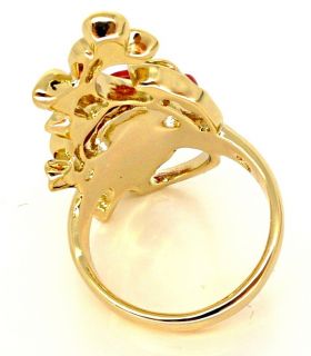 Disney Couture Snow White Gold Red Rose Ring