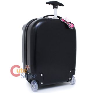 Hello Kitty Rolling Luggage ASB Trolley Bag Hard Suit Case Black Face Bow 18"
