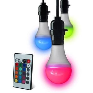 Multicoloured LED Bulb Colour Changing Light Bulbs Remote Control Included New
