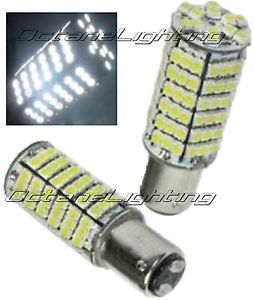 White LED 1157 12 Volt Tail Light Brake Stop Turn Signal Lamp Bulbs Pair 120SMD