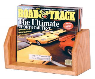 Wooden Mallet Countertop Magazine Holder Display Rack Furniture