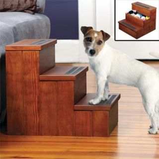 Step and Store Wooden Pet Staircase and Storage Bin
