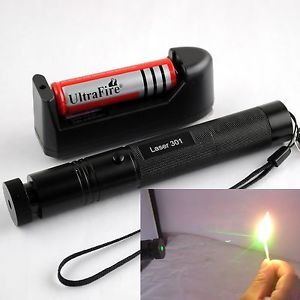 Hot Sell 301 Green Laser Pointer Light Pen Lazer Beam with 18650 Battery Charger