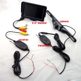 4 3"TFT Sunshade LCD Monitor Wireless Rearview Backup Camera Kit for Truck Bus
