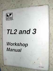 Lister Petter TL2 TL3 Diesel Engine Service Shop Repair Manual Workshop TL Range