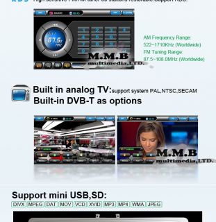 Autoradio GPS DVB T 7" DVD  MP4 TV Renault Megane