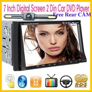 Free Cam Car DVD Player GPS Double DIN 7" iPod BT Radio RDS TV Tuner USB SD Pip