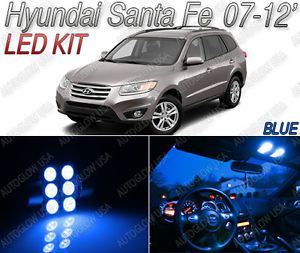 Blue LED Lights Interior Kit for Hyundai Santa FE 2007 2012