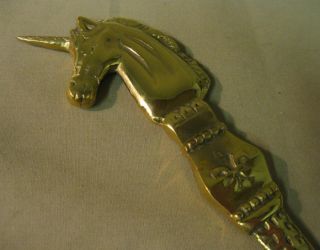Vintage Brass Unicorn Handle Letter Opener