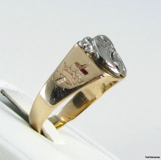Shriners 14k Gold Vintage Solid Back Masonic Ring