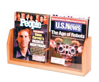 Wooden Mallet Countertop 2 Pocket Magazine Holders Display Rack