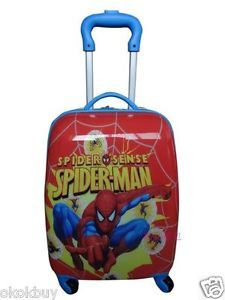 Child Kid Rolling Luggage Bag Trolley Roller Handbag Bag 16" Spiderman Figure