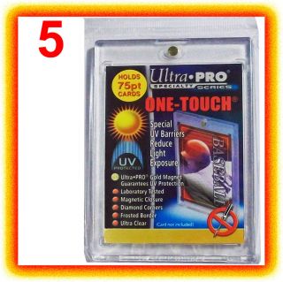 5 Ultra Pro One Touch Magnetic 75pt UV Card Holder Display Case Two Piece 81910