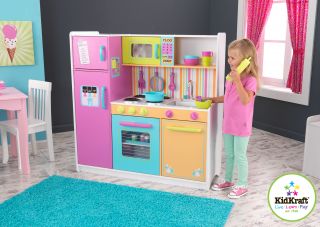 KidKraft 53100 Kids Deluxe Big Bright Colorful Pretend Play Kitchen New