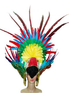 Parrot Showgirl Drag Queen Carnival Cabaret Costume Colorful Feather Headdress