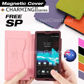 KLD Charming II Magnetic Flip Slim Cover Case with Card Holder for Sony Xperia Z