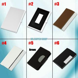 Magnetic PU Leather Metal Name Credit Business Card Holder Case Wallet Organizer