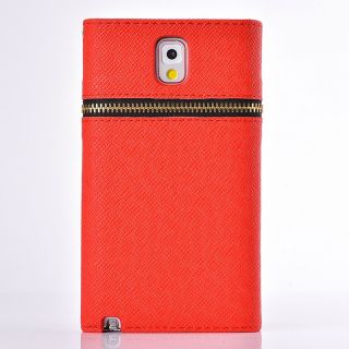 Magnetic PU Leather Zipper Wallet Card Holder Case Cover Stand for Galaxy Note 3
