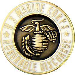 USMC Marine Corps Honorable Discharge Military Hat Pin