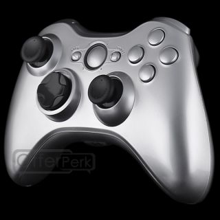 Polished Silver Full Housing Shell and Silver Buttons for Xbox 360 Controller