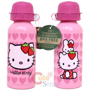 Sanrio Hello Kitty Aluminum Sports Water Bottle Container 13oz Pink Love