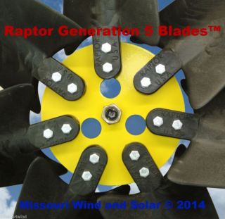 7 Raptor Generation 5™ Blades with Hub for Wind Turbine Generators Made in USA