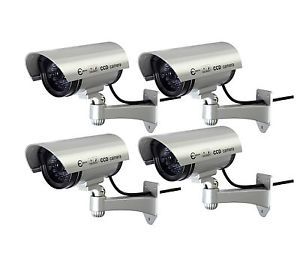 4X Indoor Outdoor Fake Surveillance Security Dummy Camera Waterproof LED Light