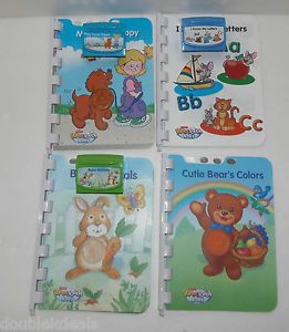 Set of 4 Fisher Price PowerTouch Books Cartridges Baby Animals Fuzzy Puppy