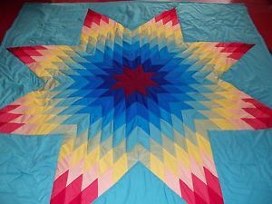 Multicolored Star Native American Star Quilt Turquoise