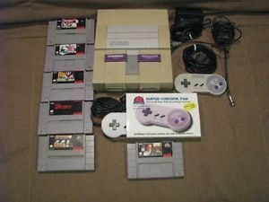 SNES Super Nintendo System Console Controller 6 Games Lot Bundle