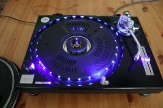Technics SL 1200 MK2 DJ Audiophile Turntable Custom Black Paint Blue LED AUC 1