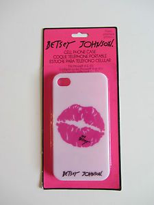 Betsey Johnson Fashion Accessories XOX Hot Pink Lips iPhone 4 Cell Phone Case