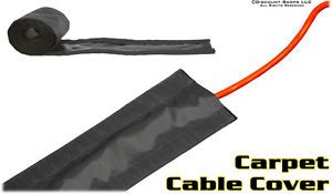 Black Nylon Carpet Cable Protector Office Extension Cord Ramp Cover DH FCR 1 BK