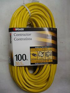 Woods 100 ft Contractor Extension Cord New