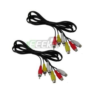 2 Pcs 3 RCA Male Female Extension Cable for TV DVD 5 Ft