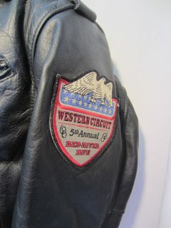 Avirex Black Leather Motorcycle Jacket Indian Rodeo M