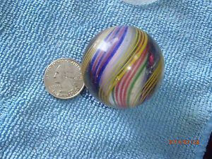 Large German Handmade Solid Core Multicolored Marble 1 62 Inch