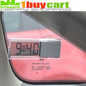 Hot Durable Transparent LCD Display Digital Car Electronic Clock with Sucker BTO