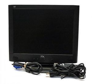 JTX V5 15 LCD Desktop Monitor Black Flat Panel Color W/ Adapter VGA